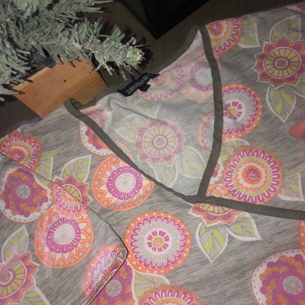 Samantha Mara 💖 pink peony uniform top Sz 2X